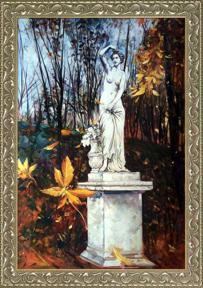 Statue in the Park of Versailles Pre-Framed - Rococo Silver 24"X36"