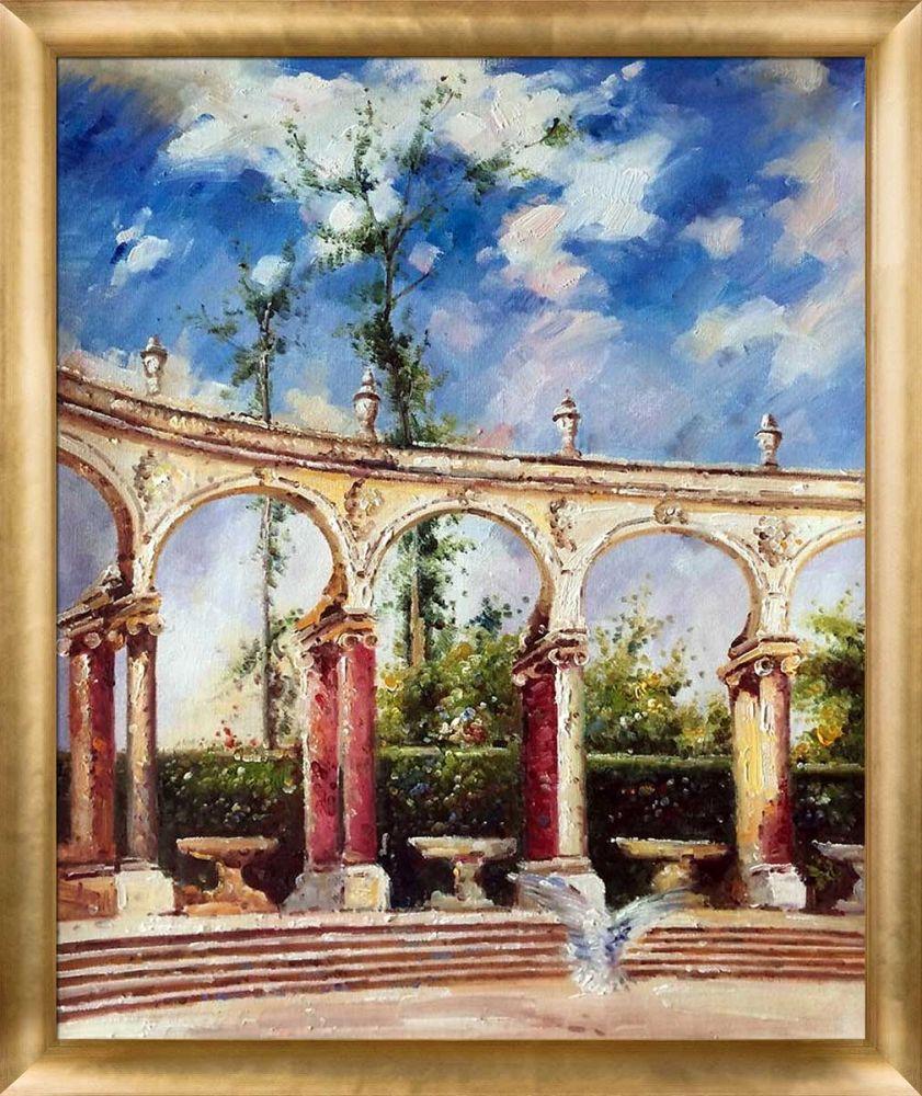 The Colonnade in Versailles Pre-Framed - Gold Luminoso Frame 20"X24"