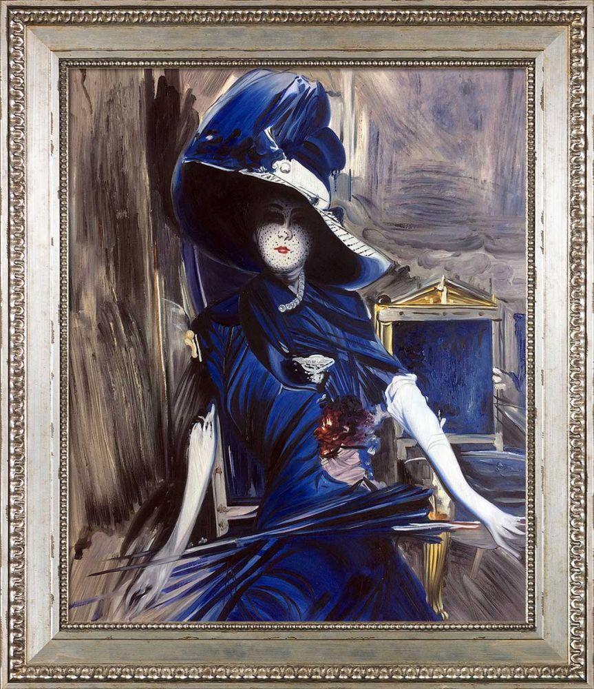 The Divine in Blue Pre-Framed - Versailles Silver King Frame 20" X 24"