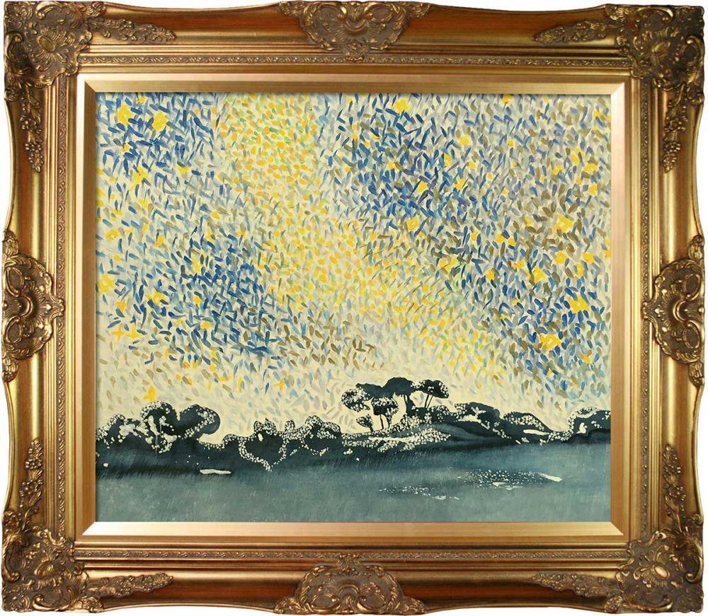 Landscape with Stars Pre-Framed - Victorian Gold Frame 20"X24"