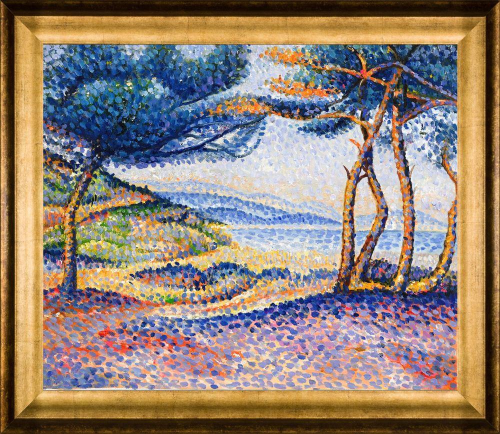 Pines Along the Shore - Athenian Gold Frame 20"X24"