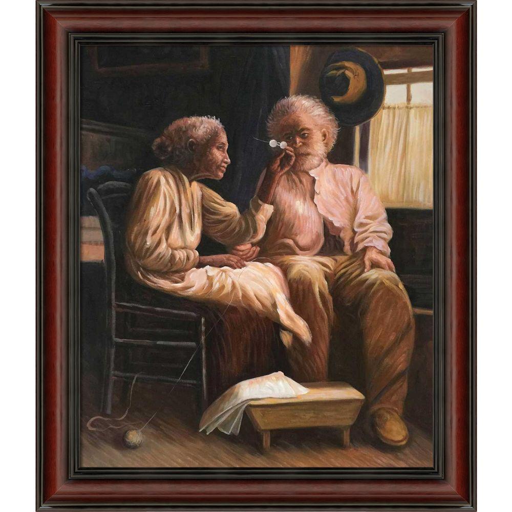 Couple in an Interior Pre-framed - Grecian Wine Frame 20" X 24"