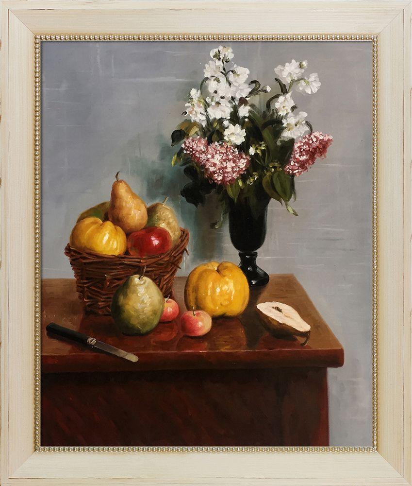 Still Life with Flowers and Fruit Pre-Framed - Constantine Frame 20" X 24"