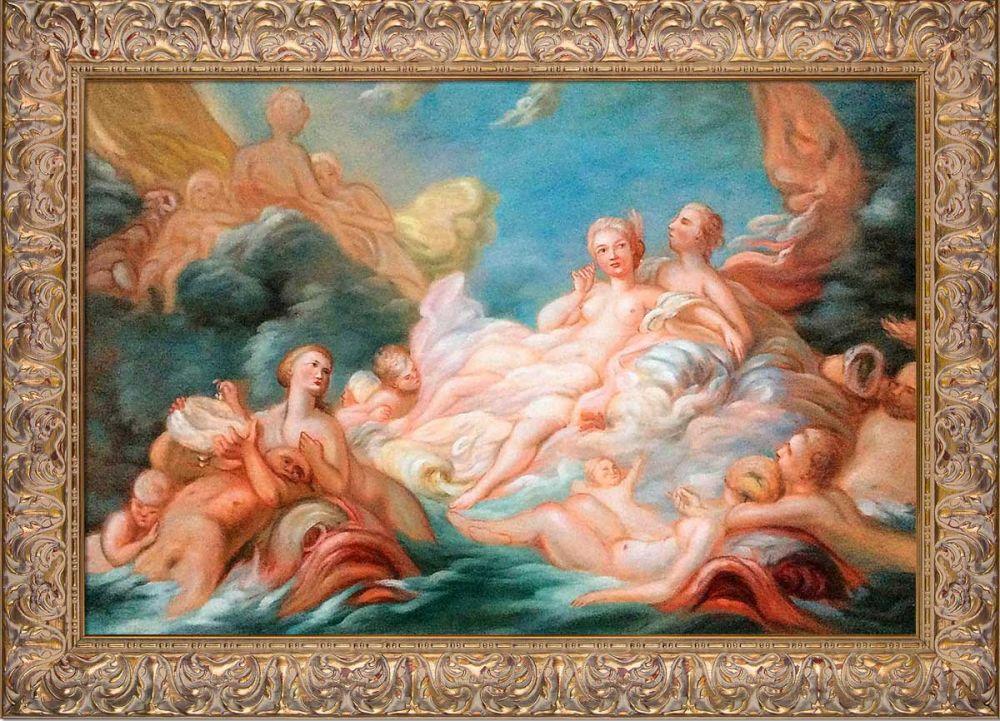 The Birth of Venus, 1753-1755 Pre-Framed - Espana Gold Frame 24" X 36"