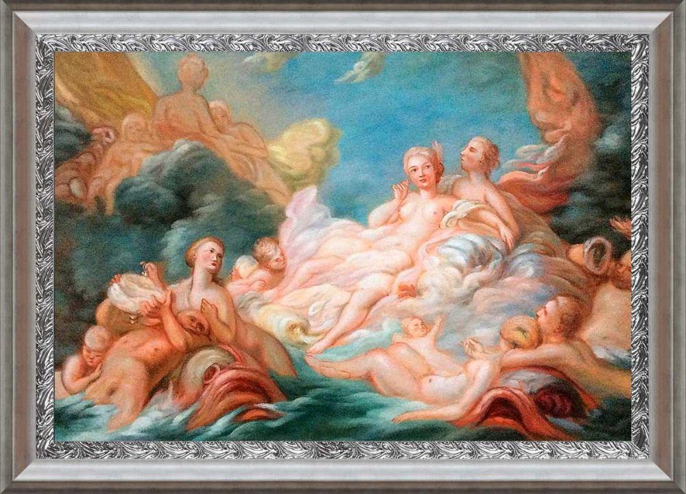 The Birth of Venus, 1753-1755 Pre-Framed - Athenian Silver Wave Custom Stacked Frame 24