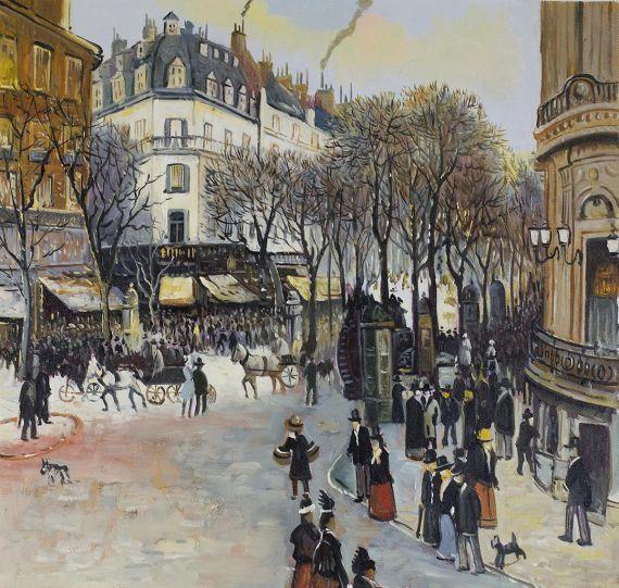 Jean Francois Raffaelli, Boulevard des Italiens - Hand Painted Oil ...