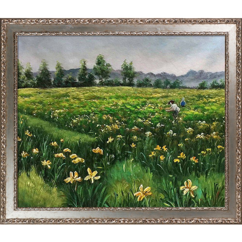 Giverny Landscape Pre-framed - Versailles Silver Salon Frame 20" X 24"