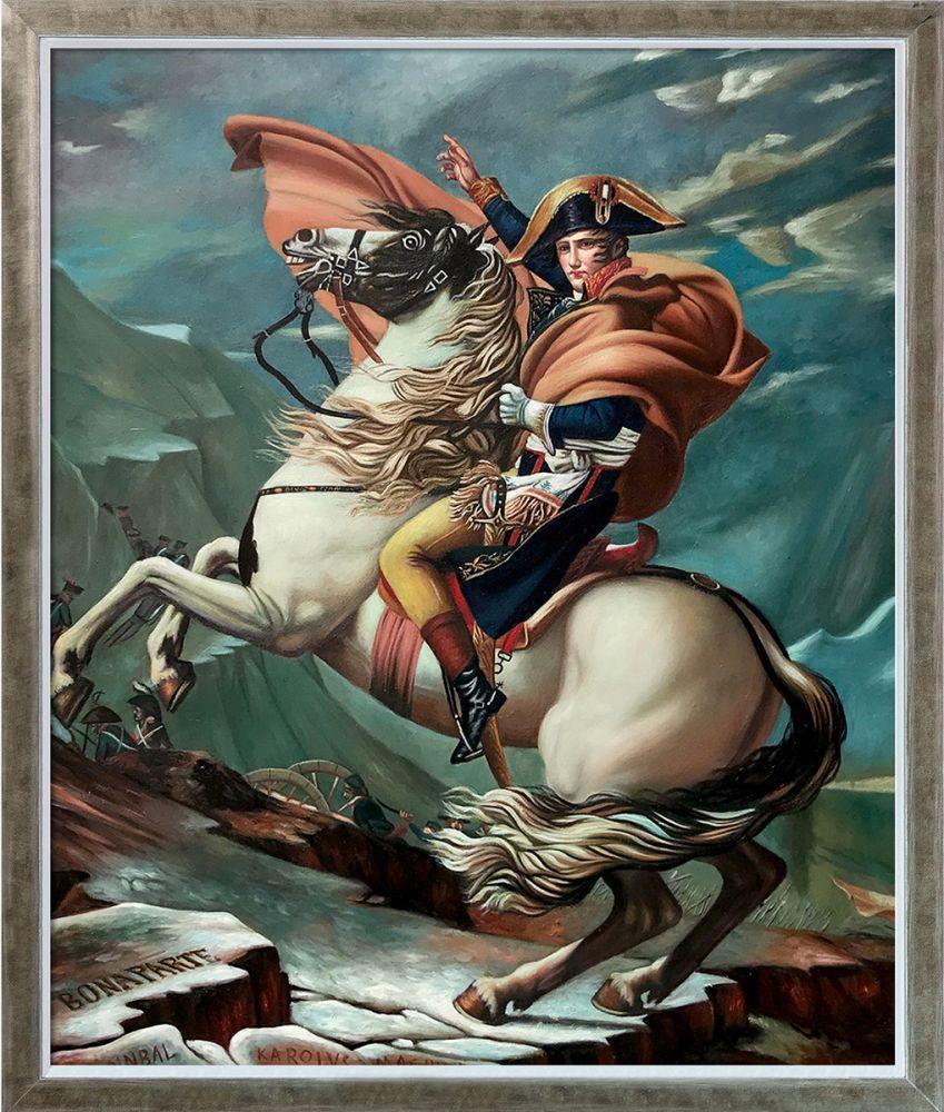Napoleon Crossing the Alps, 1801 Pre-Framed - Champagne Silhouette Frame 20" X 24"