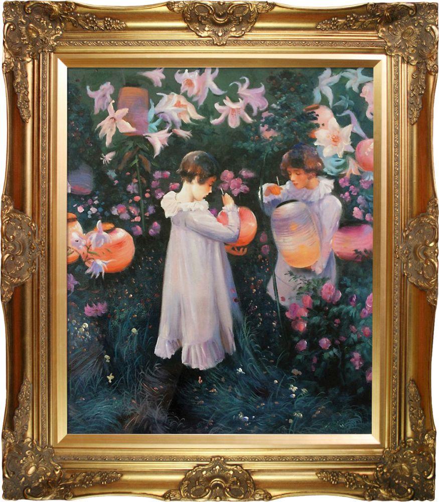 Carnation, Lily, Lily, Rose Pre-Framed - Victorian Gold Frame 20"X24"