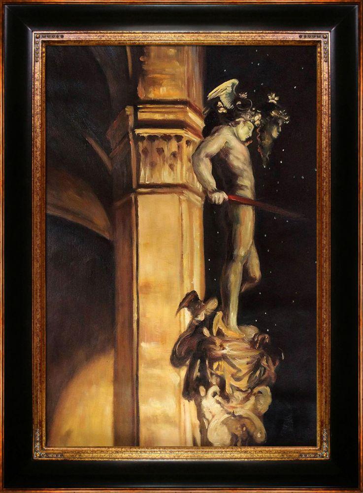 Statue of Perseus by Night, 1902 Pre-Framed - Opulent Frame 24"X36"