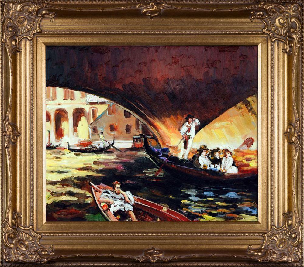 The Rialto, Venice, 1909 Pre-Framed - Renaissance Bronze Frame 20"X24"