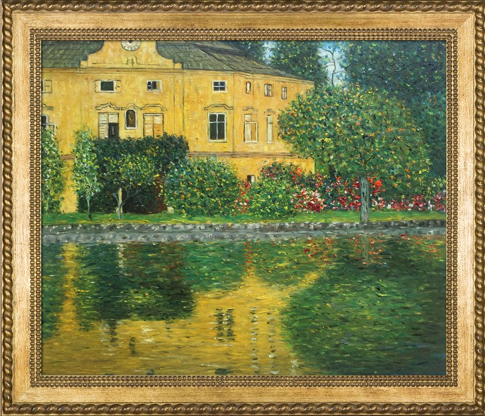 Schloss Kammer on Attersee (Horizontal) Pre-Framed - Verona Gold Braid Frame 20"X24"