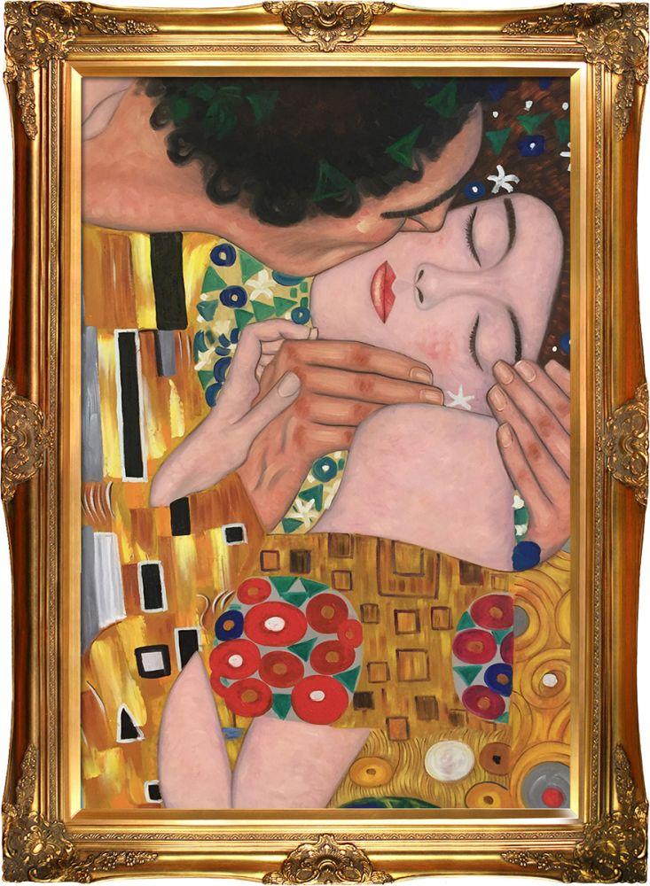 The Kiss, Close-Up Pre-Framed - Victorian Gold Frame 24"X36"