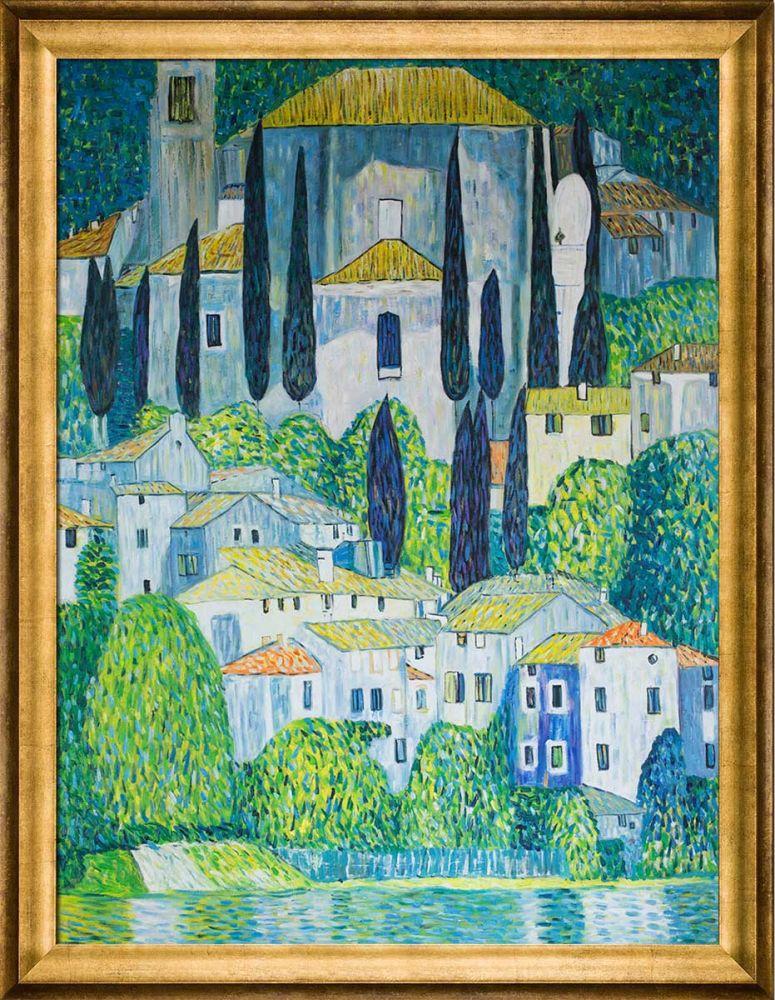 Church in Cassone (Landscape with Cypress) Pre-Framed - Athenian Gold Frame 30"X40"