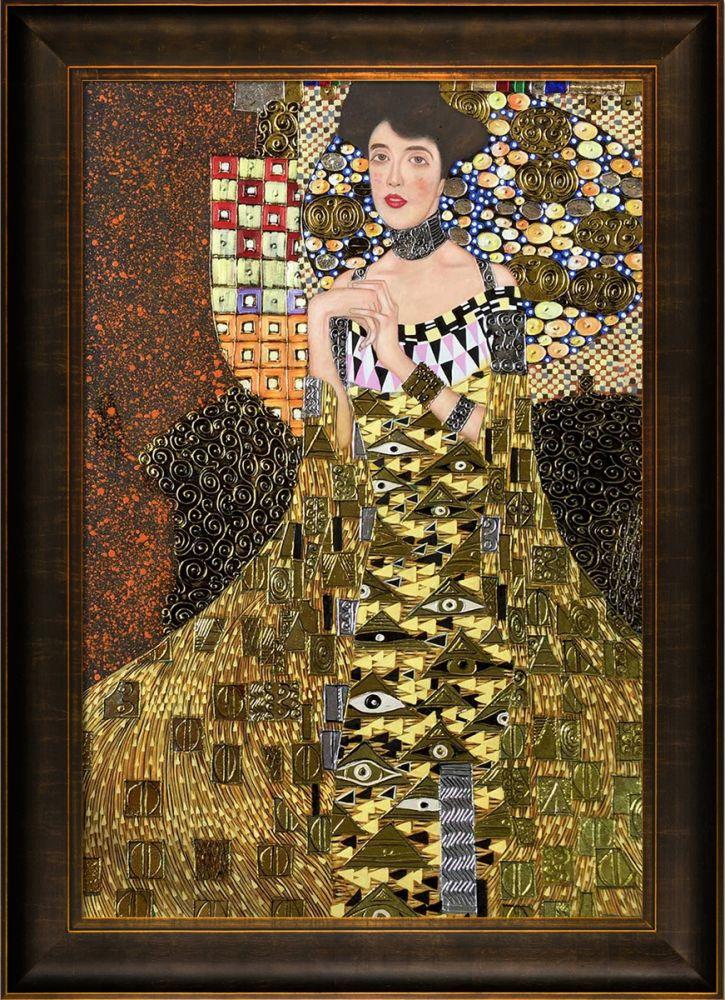 Portrait of Adele Bloch Bauer I (Luxury Line) Pre-Framed - Veine D'Or Bronze Scoop Frame 24"X36"