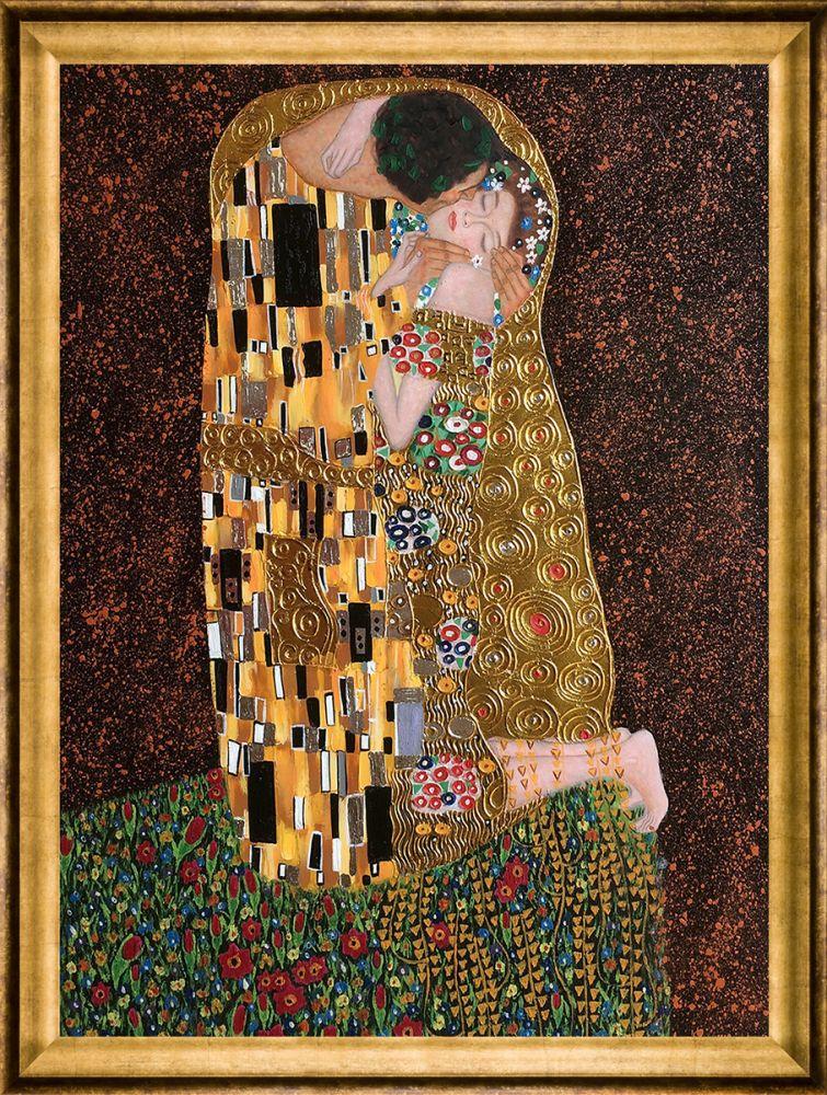 The Kiss (full view - Luxury Line) Pre-Framed - Athenian Gold Frame 30"X40"