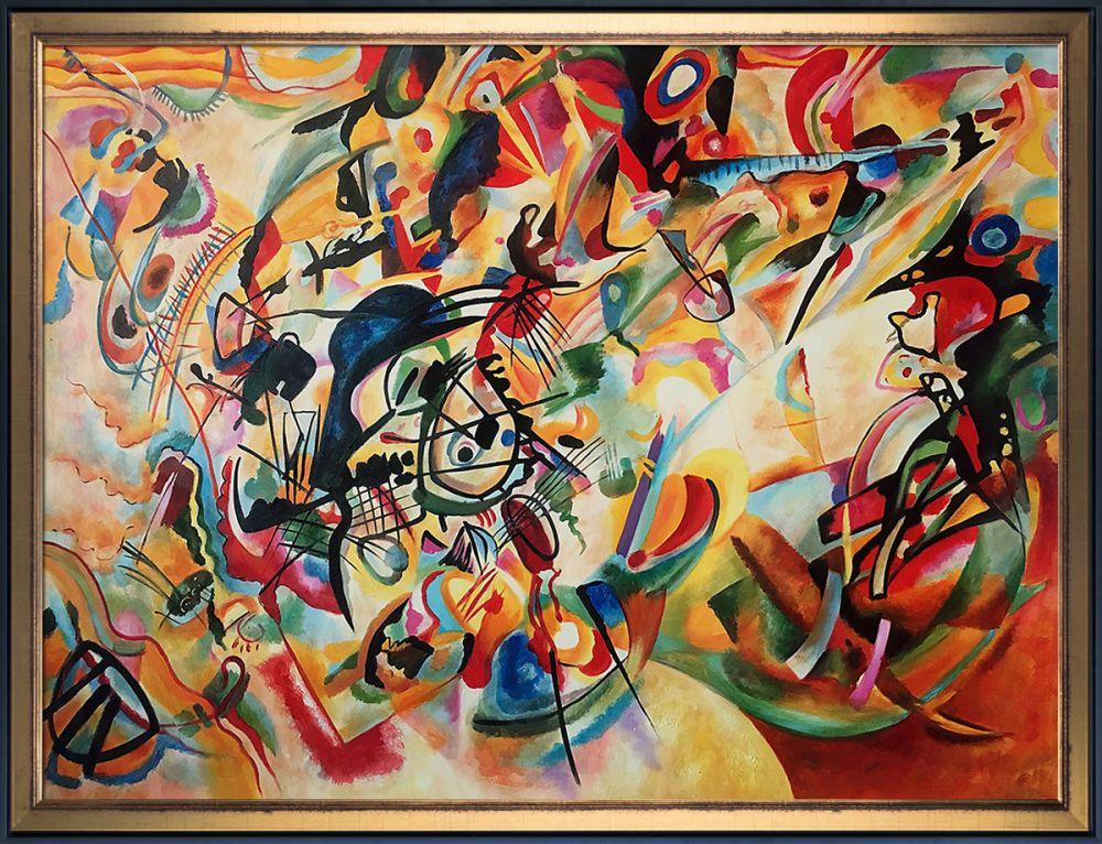 Composition VII, 1913 Pre-Framed - Piccino Luminoso and Black Wrap Custom Stacked Frame 30" X 40"