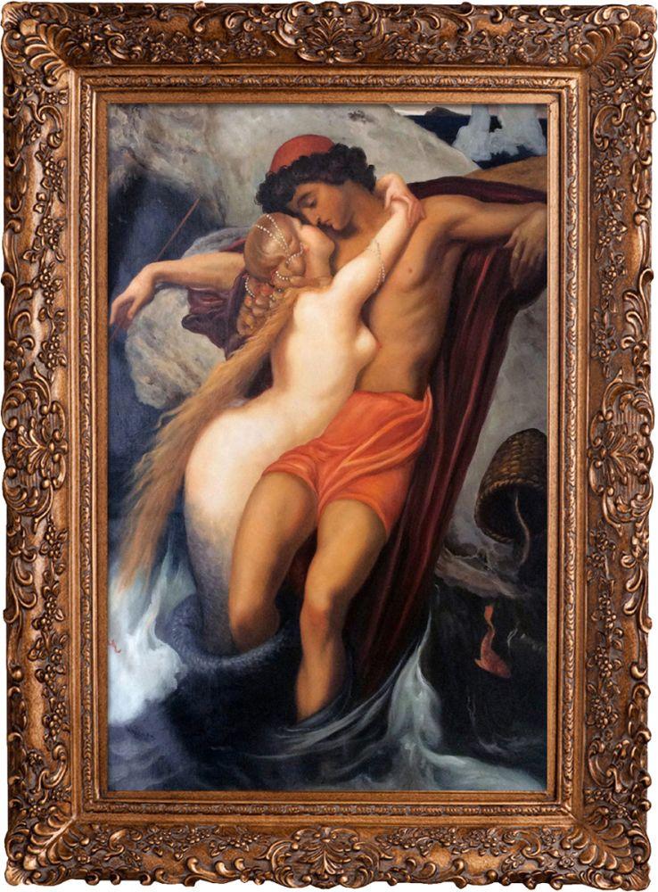 The Fisherman and the Syren Pre-Framed - Burgeon Gold Frame 24"X36"