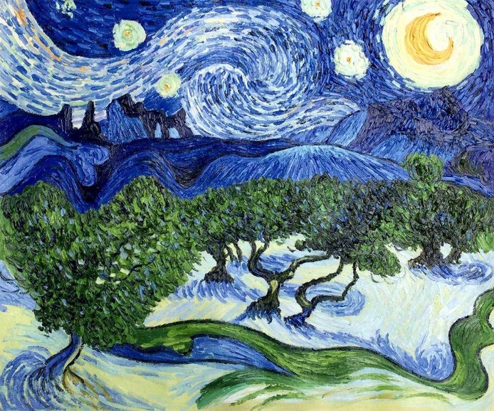 Starry Night Over the Olive Trees