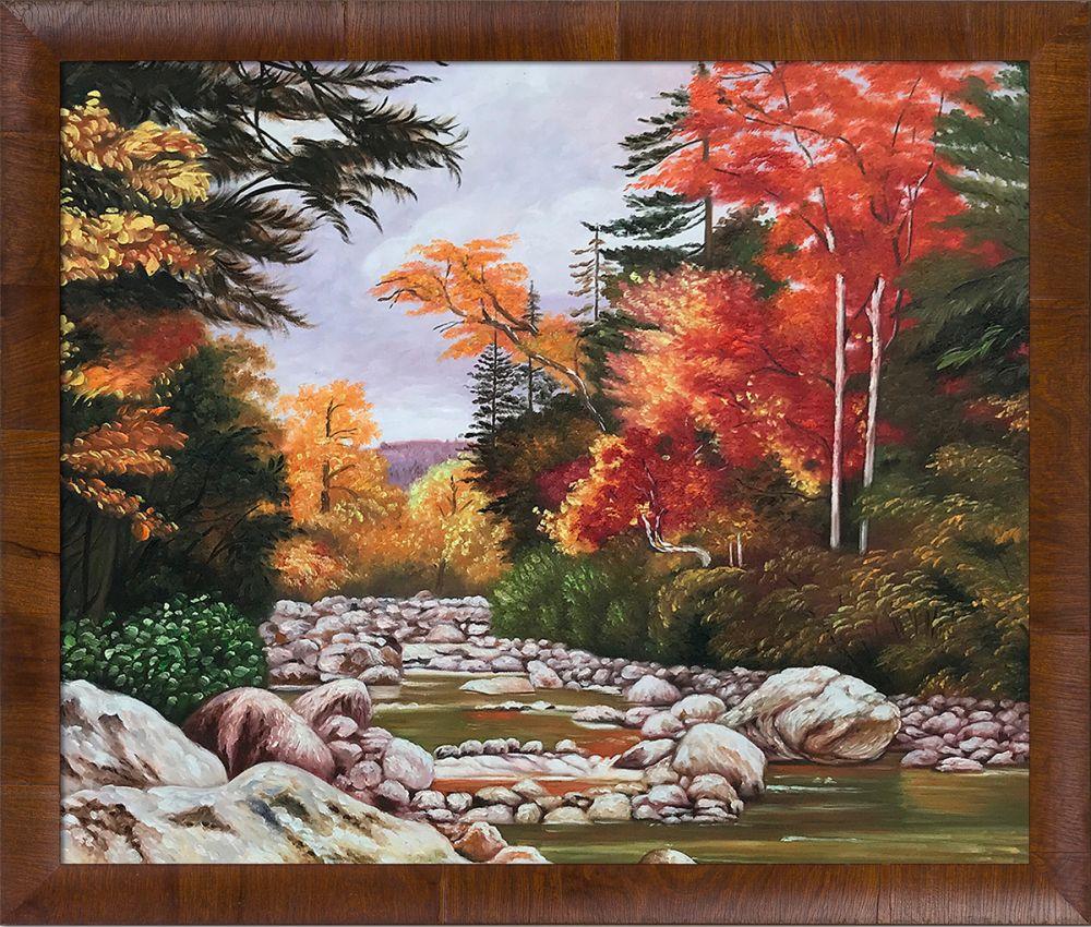 Autumn Tints in the White Mountains, New Hampshire, United States Pre-Framed - Panzano Olivewood Frame 20" X 24"