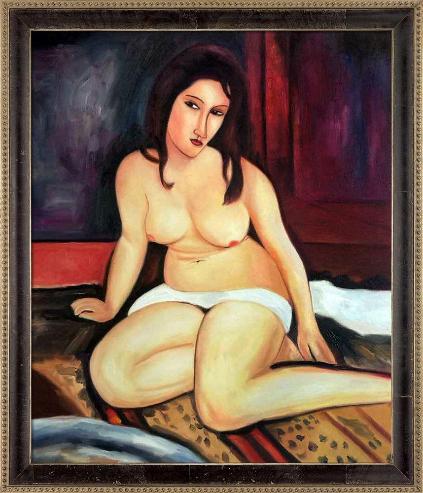 Seated Nude, 1917 Pre-Framed - Hermitage Cabernet Scooped Frame 20X24