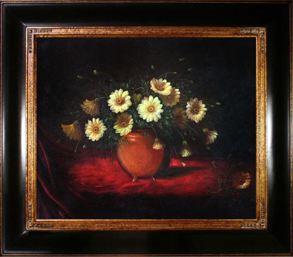 Yellow Daisies in a Bowl Pre-Framed - Opulent Frame 20"X24"