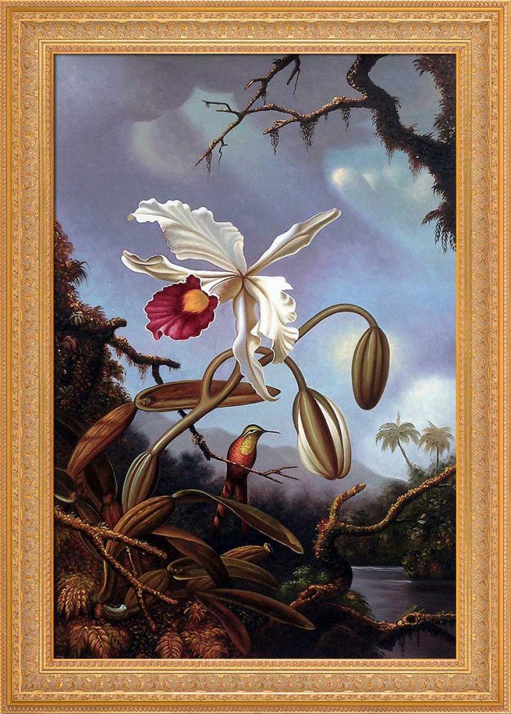 White Brazilian Orchid, 1875-1890 Pre-Framed - Sovereign Frame 24" X 36"