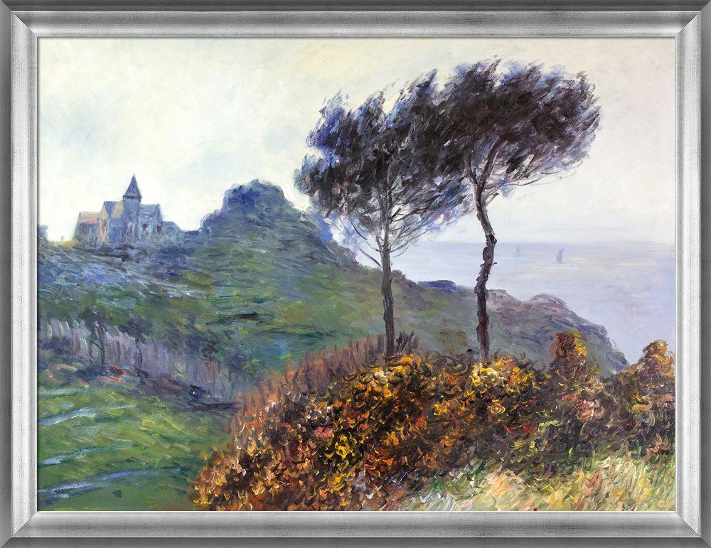 The Church at Varengeville, Grey Weather Pre-framed - Athenian Silver Frame 30"X40"