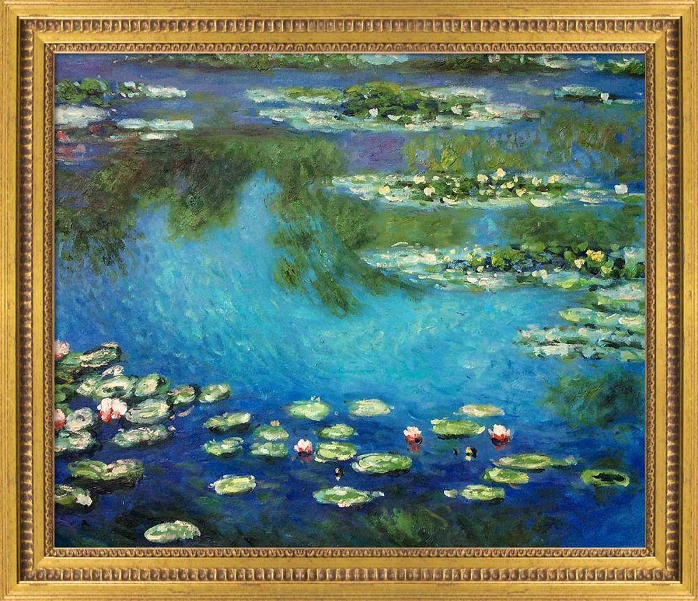 Water Lilies Pre-Framed - Versailles Gold Queen Frame 20" X 24"