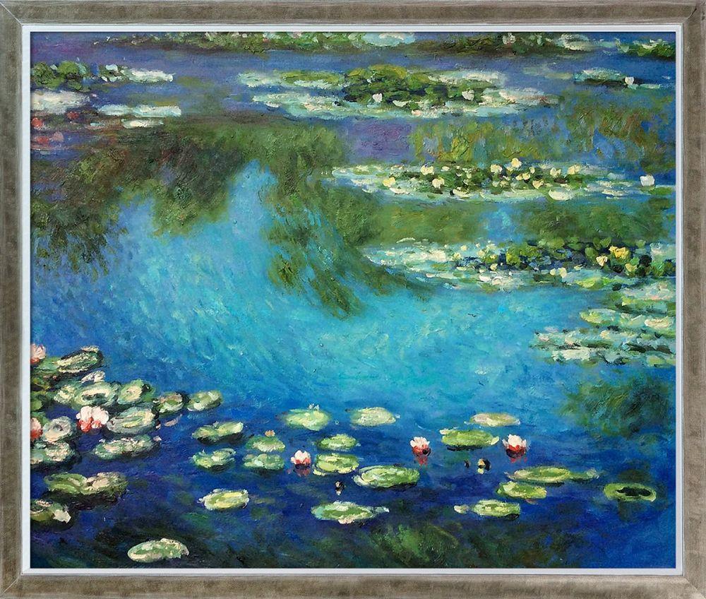 Water Lilies Pre-Framed - Champagne Silhouette Frame 20" X 24"