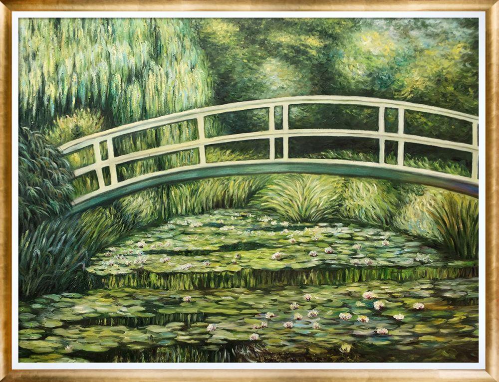 White Water Lilies, 1899 with Gold Luminoso Pre-Framed - Gold Luminoso with Studio White Custom Stacked Frame 36" X 48"