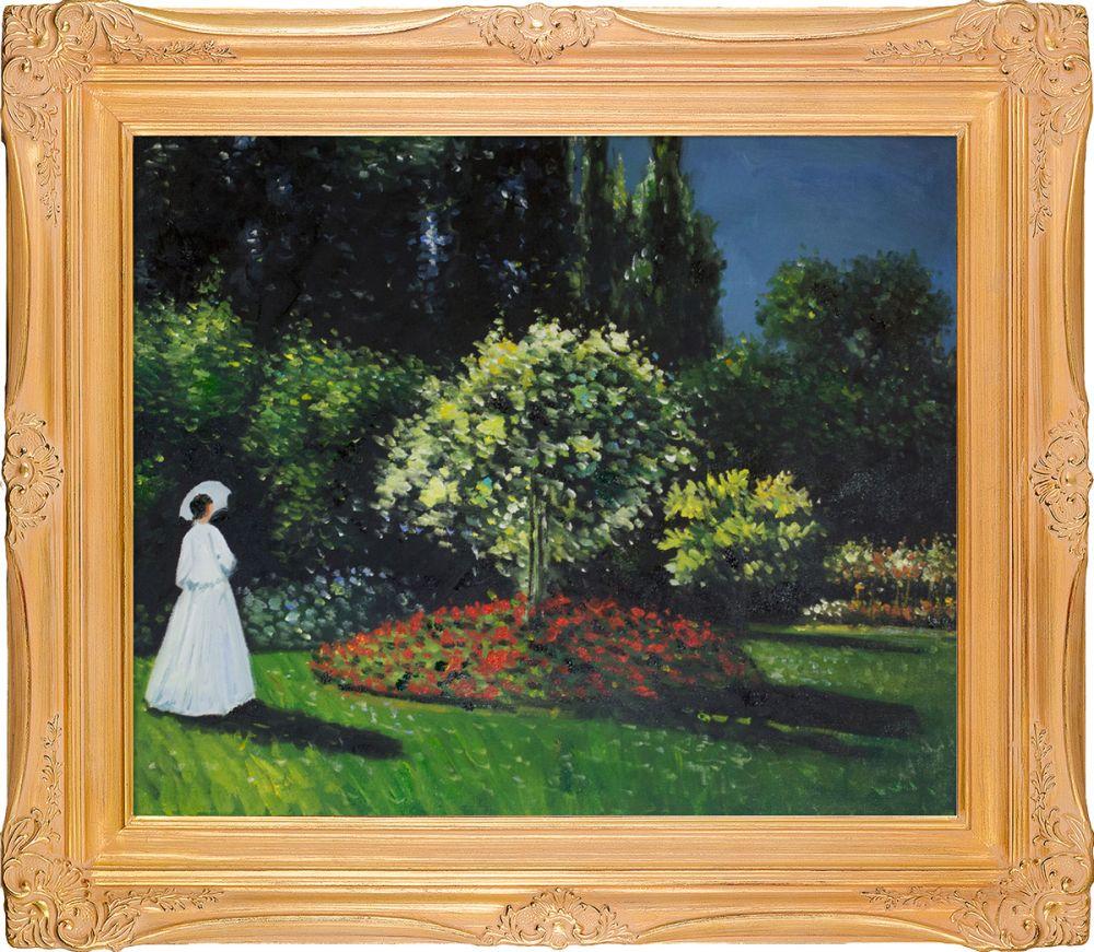 Jeanne-Marguerite Lecadre (Lady in a Garden Pre-Framed) - Imperial Gold Frame 20" X 24"