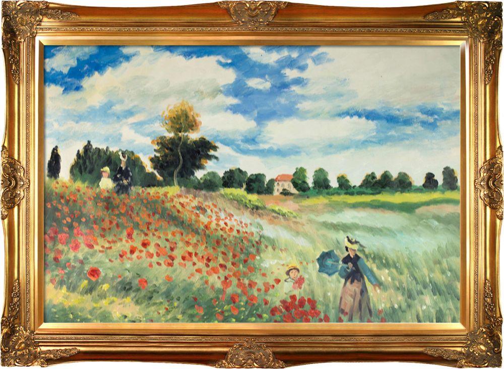 Poppy Field in Argenteuil Pre-Framed - Victorian Gold Frame 24"X36"