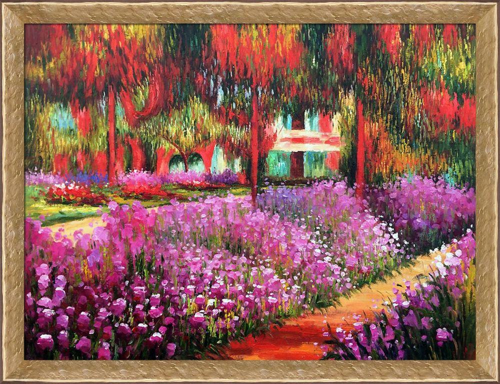 Artist's Garden at Giverny Pre-Framed - Gold Luna Frame 30"X40"