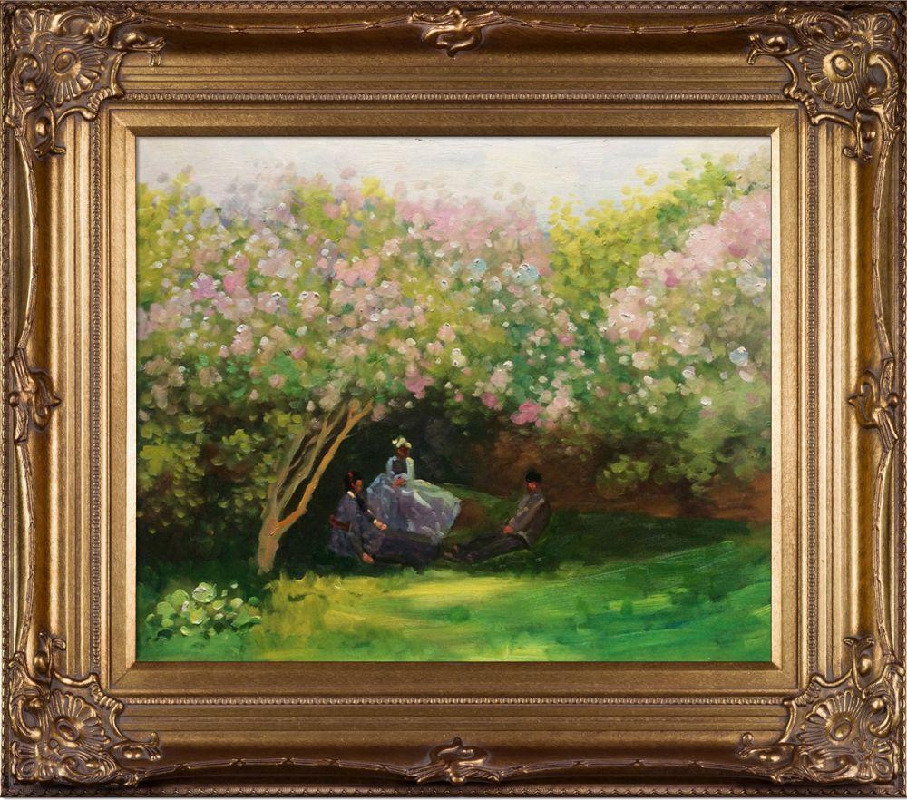 Resting Under the Lilacs - Renaissance Bronze Frame 20"X24"