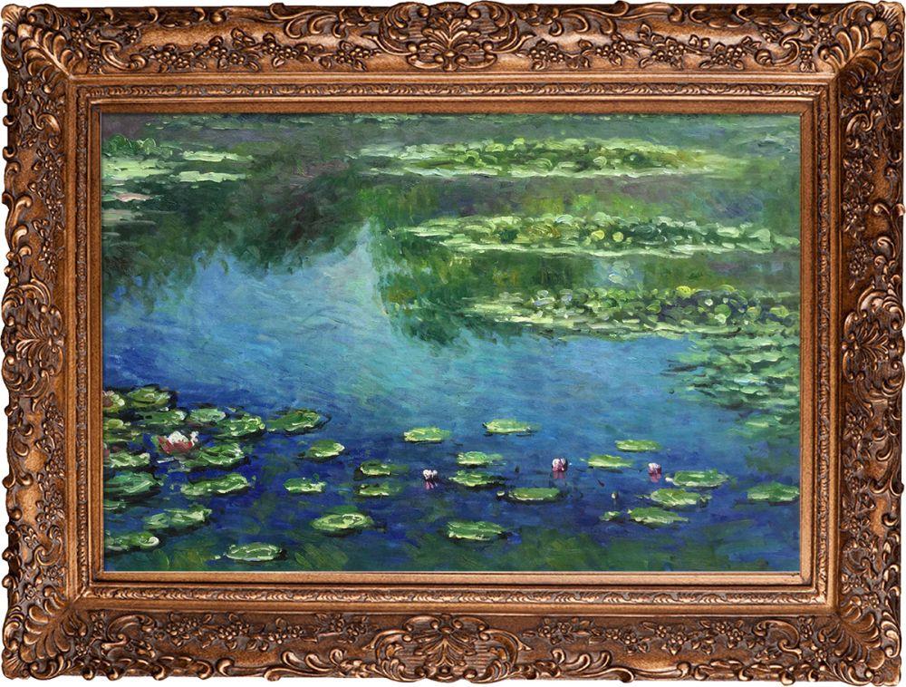 Water Lilies Pre-Framed - Burgeon Gold Frame 24"X36"
