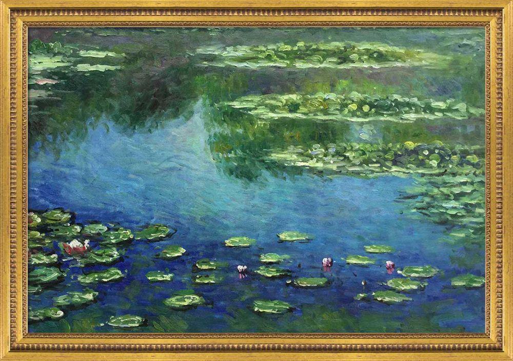 Water Lilies Pre-Framed - Versailles Gold Queen Frame 24" X 36"