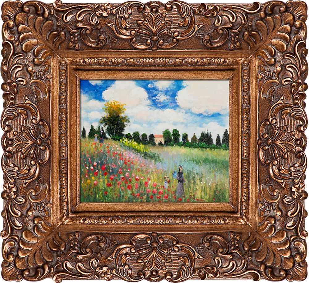 Poppy Field in Argenteuil Pre-Framed - Burgeon Gold Frame 8"X10"