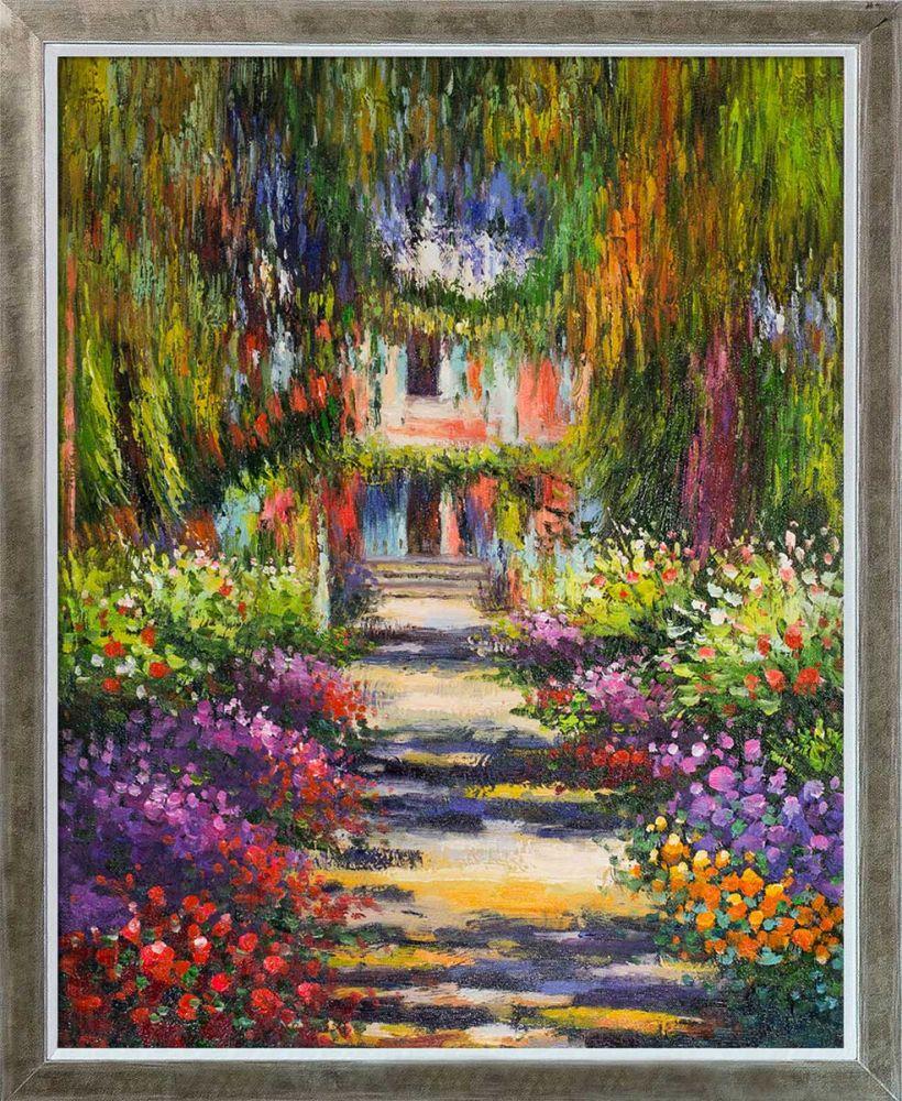 Garden Path at Giverny Pre-Framed - Champagne Silhouette 16" X 20"