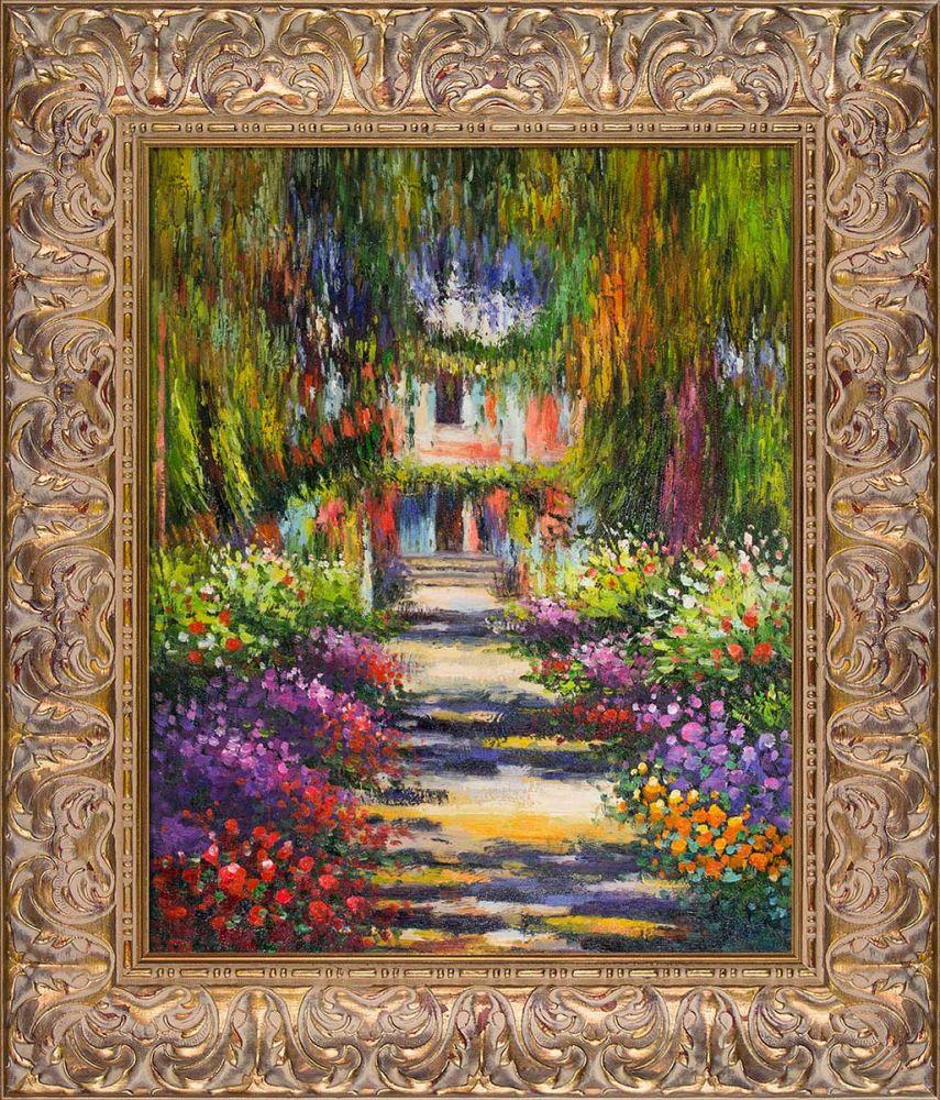 Garden Path at Giverny Pre-Framed - Espana Gold Frame 16"X20"