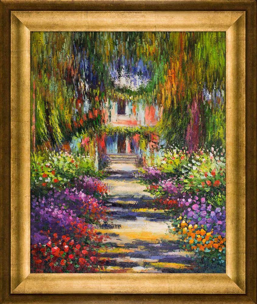 Garden Path at Giverny Pre-Framed - Athenian Gold Frame 16"X20"