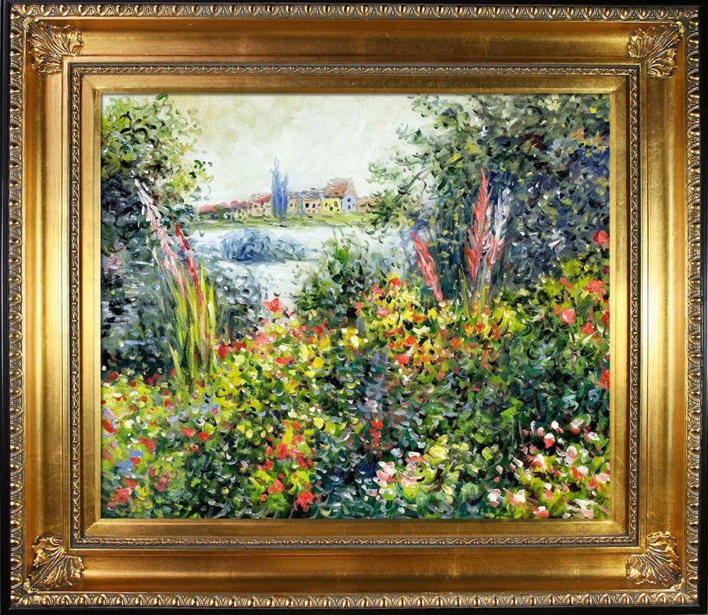 Flowers at Vetheuil Pre-Framed - Regency Gold Frame 20"X24"