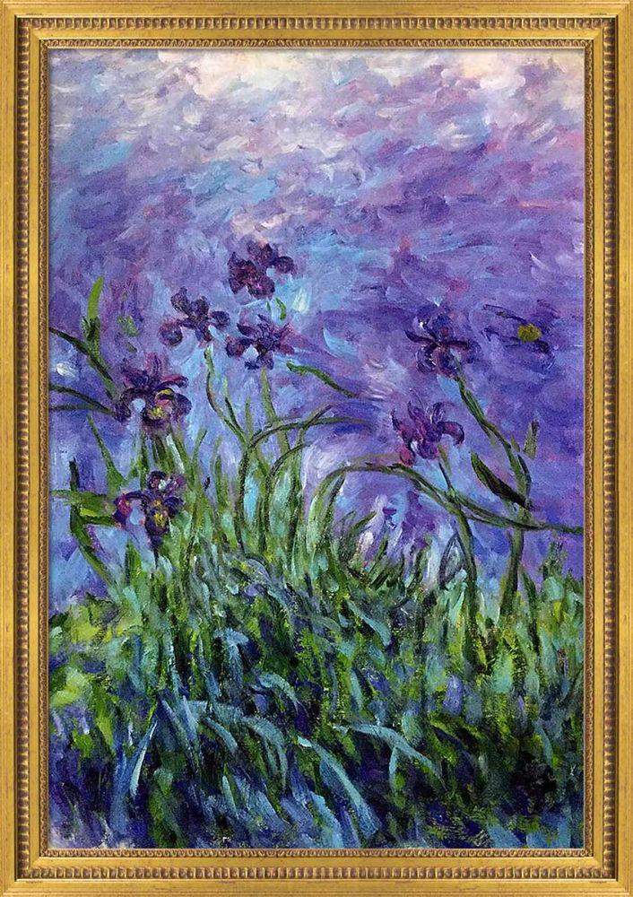 Lilac Irises Pre-Framed - Versailles Gold Queen Frame 24" X 36"