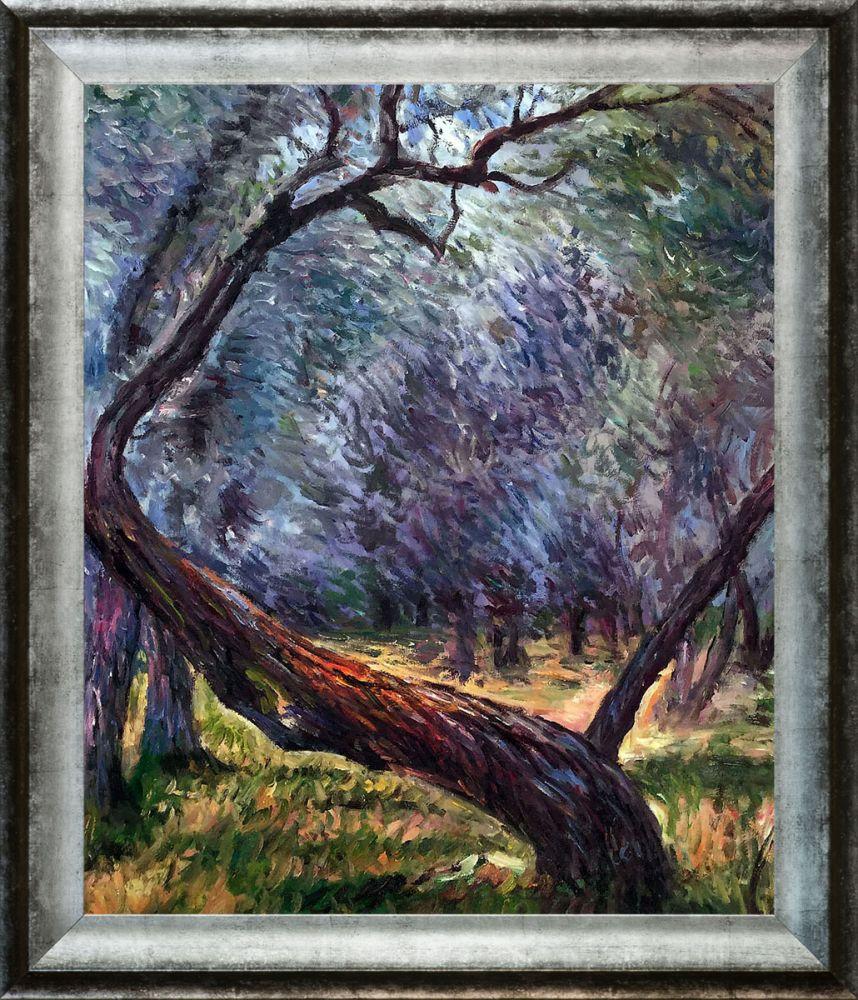 Olive Trees (Study) Pre-Framed - Athenian Distressed Silver Frame 20"X24"