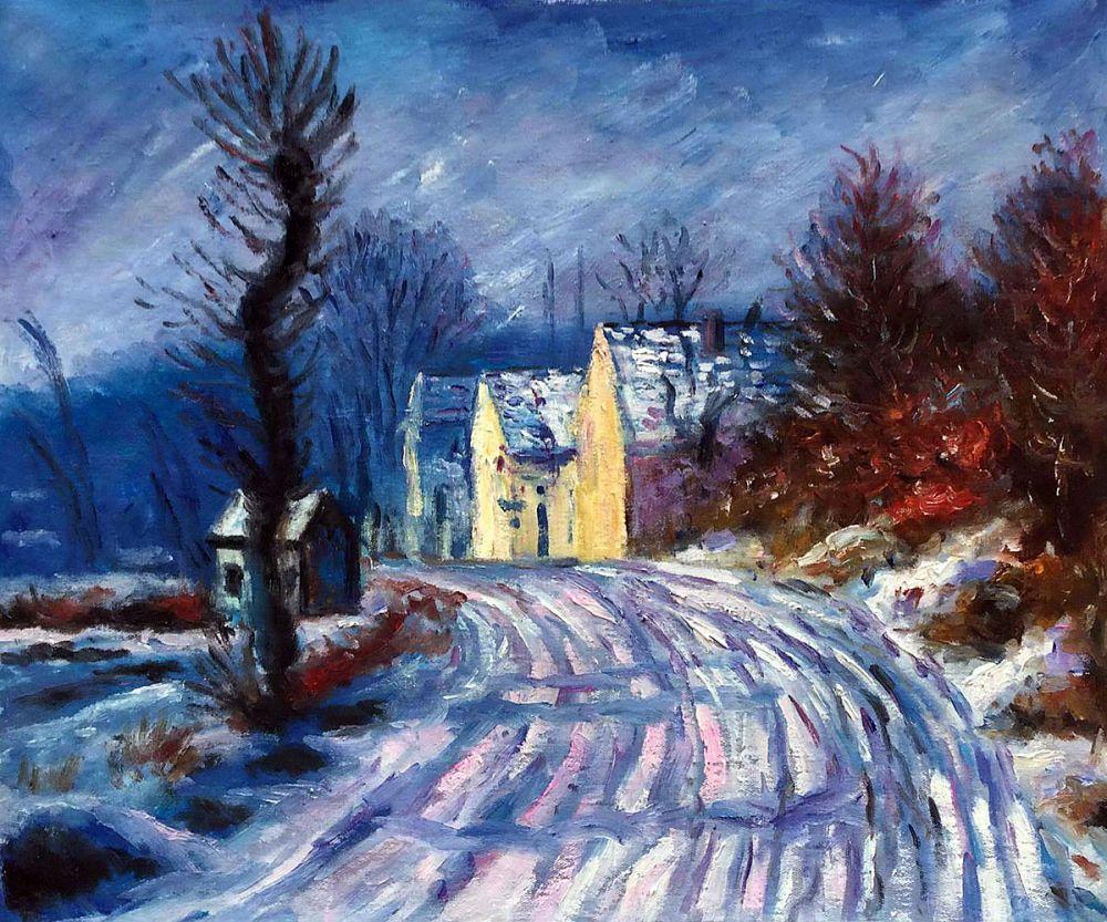 Road to Giverny in Winter