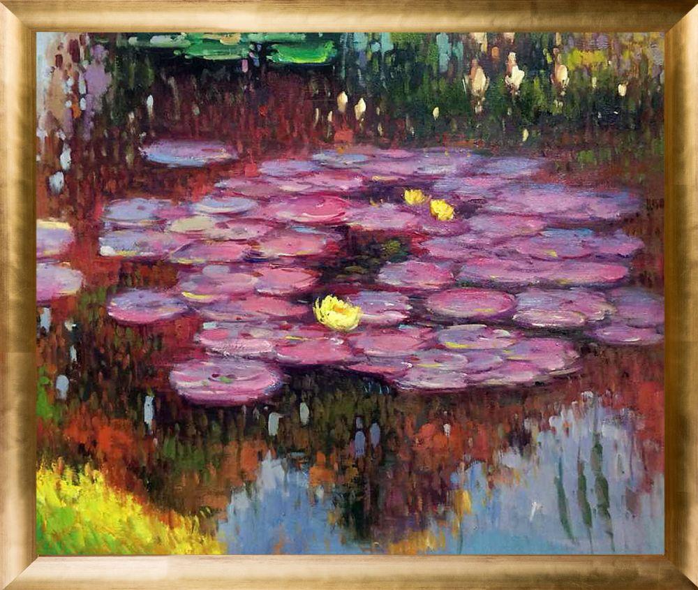 Water Lilies Pre-Framed - Gold Luminoso Frame 20"X24"