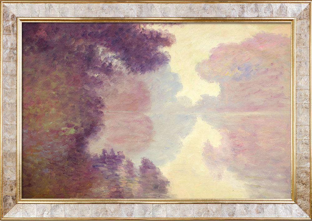 Misty Morning on the Seine (pink), 1897 Pre-Framed - Gold Pearl Frame 24" X 36"