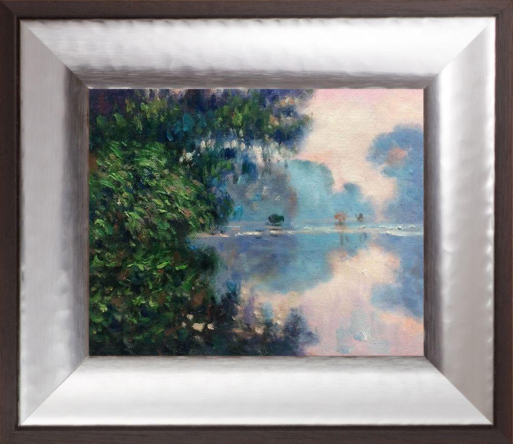 Morning on the Seine Near Giverny Pre-Framed - Magnesium Silver Frame 8" X 10"