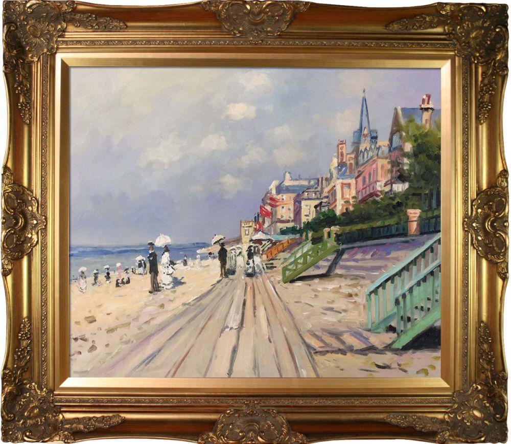 The Boardwalk At Trouville Pre-Framed - Victorian Gold Frame 20"X24"