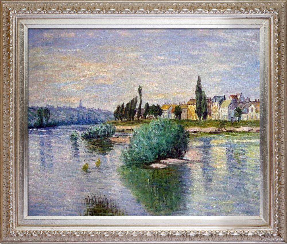 The Seine at Lavacourt Pre-Framed - Elegant Champagne Frame 20"X24"